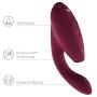 Womanizer Duo Rabbit Massager for Women with Sucking Stimulation, G-Spot Stimulation, 12 Intensity Levels, Free 30ml WV lube + 10 Modes, Bordeaux