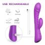 G Spot Rabbit Vibrator for Vagina and Clitoris Stimulation with 9 Strong Vibrating Modes, Adorime USB Rechargeable Clitoral Stimulating Dildo Vibrator for Women or Couples Fun with Waterproof Silicone