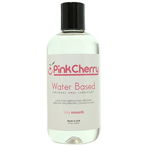 PinkCherry Water Based Anal Lubricant in 8 Ounces - Unscented Unflavored Latex Safe Personal Lube