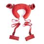 Feeke Neck Arm Tethered Set Wrist Thigh Ties with Pillow Bundle Binding Split Leg Adult Toys DEPUR (Color : Red)