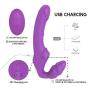 Best Vigina Strapless Vibrartor Women 9 Speed Double ViBrantor Lesbian Remote Control Adult Sexy Toy for Female Couples,Purple