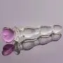 Crystal Glass Pleasure Wand Dildo Penis, Pink Crystal Glass Pleasure Wand Dildo Penis, Pink