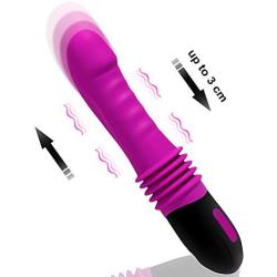 G-Spot Vibrator Dildo Vibrator, Proxoxo Realistic Flexible Stretch Penis Vibrator, Vaginal Clit Stimulation Anal Play Sex Toys with 10 Vibration Modes, 3 Stretching-Modes Waterproof USB Rechargeable