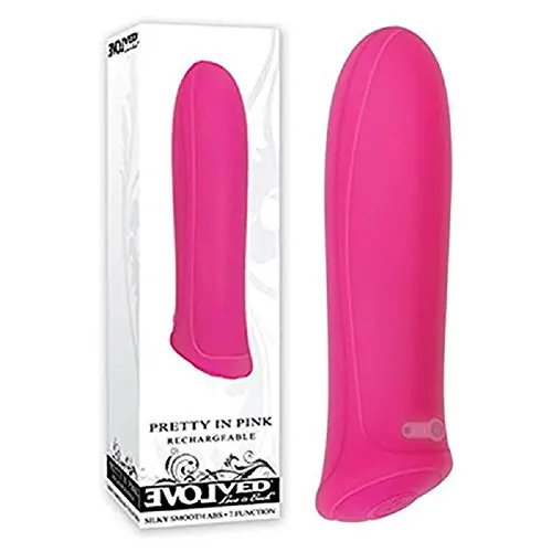 Evolved Pretty In Pink Silicone Rechargeable Vibrator with Free Bottle of Adult Toy Cleaner Evolved Pretty In Pink Silicone Rechargeable Vibrator with Free Bottle of Adult Toy Cleaner