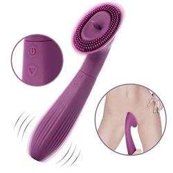 G-spot Vibrator Clitoris Stimulation with Tongue Massage Vibration,Waterproof Dildo Vibrator Vagina Clit Stimulator Licking Adult Sex Toys with Two Motor 8 Vibration Modes for Women and Couple