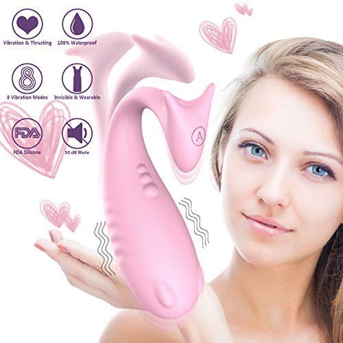 2-in-1 Vibrator and Massager, Multi-Speed 8 Vibration Vibrator 100% Waterproof Vibration Massager Cordless Rechargeable Ideal Toy for Women and Couple Home Personal Fitness Sports -Pink