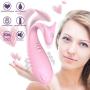 2-in-1 Vibrator and Massager, Multi-Speed 8 Vibration Vibrator 100% Waterproof Vibration Massager Cordless Rechargeable Ideal Toy for Women and Couple Home Personal Fitness Sports -Pink