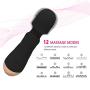 Wireless Mini Handheld Wand Massager with 12 Silent Frequency Modes, Personal Waterproof Rechargeable Power Massager for Relieving Body Muscle Soreness (NL-Black)