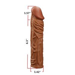 Penis Sleeve Reusable Condoms for Men Penis Enlargement Delay Ejacuation Trainer Penisring Condones Safer (B2)