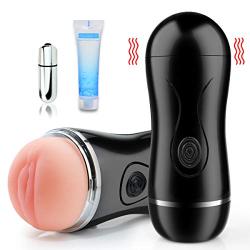 Vibrating Male Masturbator Cup Masturbation Sex Toys with Powerful Vibration for Intense Stimulation, PALOQUETH Realistic Male Sleeve Stroker with Innovative Squeezable Panels for Customized Play