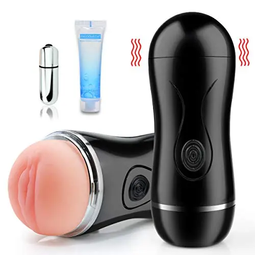 Vibrating Male Masturbator Cup Masturbation Sex Toys with Powerful Vibration for Intense Stimulation, PALOQUETH Realistic Male Sleeve Stroker with Innovative Squeezable Panels for Customized Play