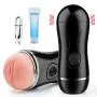 Vibrating Male Masturbator Cup Masturbation Sex Toys with Powerful Vibration for Intense Stimulation, PALOQUETH Realistic Male Sleeve Stroker with Innovative Squeezable Panels for Customized Play