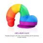 7.9 Liquid Silicone Colorful Dildo Realistic Rainbow Pattern Penis Shape Massage Toy with Suction Cup for Hands-Free Play