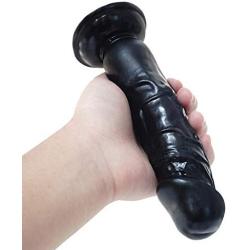 Aixidvv 7.87inch Headed Ended Penetration Suction Cup Lesbian Couples Fun-Shop Toys Women,Flesh Relax Tool T-Shirt (Color : Black)