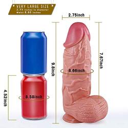 XXL Huge Dildo with Testicles and Obvious Glans, Sex Toy with Powerful Suction Cup for Pure Pleasure, You Can Get Into Intense Orgasms (Huge Dildo)