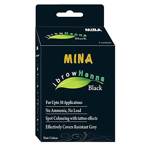 MINA ibrow Henna Black Regular Pack for Hair Coloring (For upto 30 Applications) MINA ibrow Henna Black Regular Pack for Hair Coloring (For upto 30 Applications)