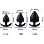 Anal Plug Silicone Butt Plug,Riodong Anal Sex Toys in Black (Three-piece Suit)