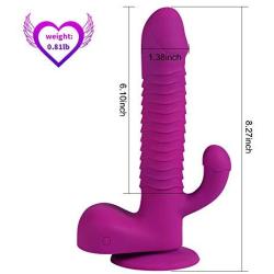 Rabbit Vibrator Massager Viberate Adult Toy for Clitoris Stimulation, OHYER Thrusting Dildo Vibrator Clit Stimulator with 6 Vibration Modes Power Suction Cup Adult Sex Toys for Couples and Women