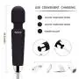 RZWD Wireless Waterproof Electric Wand Massager, Travel Relaxation Massage Tool USB Charging - 20 Times Vibration Mode Relieves Shoulder and Foot Waist Fatigue-Black.