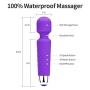 Rechargeable Personal Wand Massager, Compact Power Wand Massager, 20x Multi-Speed Vibrations (Purple)