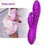 G Spot Rabbit Vibrator for Women Clitoral Vagina Anal Stimulation, YICO 12 Mode Dual Quiet Motor Clit Stimulator Waterproof Adult Sex Toys, Personal Massager Viberate Dildo Vibrators USB Rechargeable