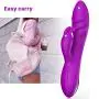 G Spot Rabbit Vibrator for Women Clitoral Vagina Anal Stimulation, YICO 12 Mode Dual Quiet Motor Clit Stimulator Waterproof Adult Sex Toys, Personal Massager Viberate Dildo Vibrators USB Rechargeable