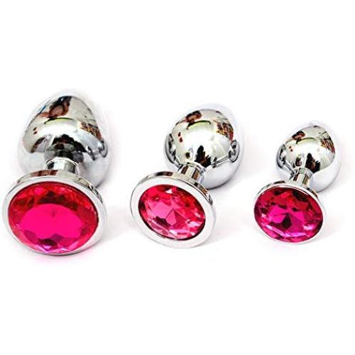 BUBUCAST 3 Pcs Crystal Glass Amal Plug Round Shaped with Jewelry for Men Women