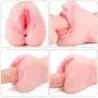 ZEMALIA Male Masturbators Sex Toys for Man Masturbation, 3 in 1 Realistic Textured Pocket Pussy with Lifelike Teeth and Tongue for Oral Sex, Vagina Sex and Anal Sex with Water Based Personal Lubricant