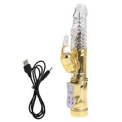 Huluda Big Size Ràbbit Body Msaager - Multi-Speed Rotating Versatility Wand for Women (gold)