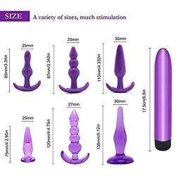 JunRP 7 Pcs/Set Soft Medical Silicone Trainer Kit Anale Pugs Beginner Set for Women and Men - Purple