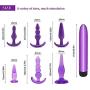 JunRP 7 Pcs/Set Soft Medical Silicone Trainer Kit Anale Pugs Beginner Set for Women and Men - Purple