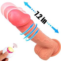G spot Dildo,Silicone Thrusting Dildo Sex Toy with Strong Suction Cup 8 Rotating and Vibration Modes for G Spot Clitoral Anal Stimulation,Realistic Vibrator Dildo Penis Huge Glans for Unisex
