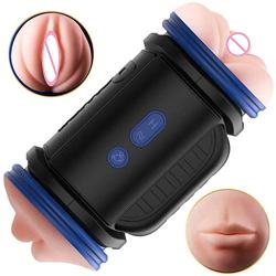 ZHONGJI Automatic Dual Head Male Rotatable Sucking Double Vagīīnal Vibrantors Telescopic Cup Adullt Toy