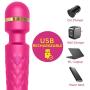 Personal Massager Wand, Magic Mini Dual Vibrating Wand with 10 Powerful Speeds 20 Vibration, Cordless Waterproof Massaging Wand for Foot Back Neck Shoulder - Super Pink