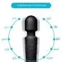Destary Handheld Powerful Whisper Quiet Personal Cordless Electric Wireless 20 Vibration Models Wand Massager for Neck Shoulder Back Body Relax, Sports Recovery and Muscle Aches Toy Gifts-Black Mini