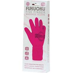 Fukuoku Pink Right Hand Five Finger Vibrating Massage Glove - (fits Small To Medium Hand)