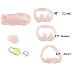 Mens Virginity Lock Belt Plastic Chasti-ty Device Cage Male Briefs Enhancer Thong (Pink)