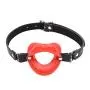 YiFeng Silicone Lip Open Mouth Gag with Lock Bondage Leather Oral Sex Strap On BDSM Adult Sex Toy YiFeng Silicone Lip Open Mouth Gag with Lock Bondage Leather Oral Sex Strap On BDSM Adult Sex Toy