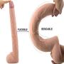 BESTAZ 15.5" Ultra-Long Realistic Dildo - Flexible Bendable Fake Penis - Female G Spot Vaginal Massager - Adult Sex Toy for Women Or Couples