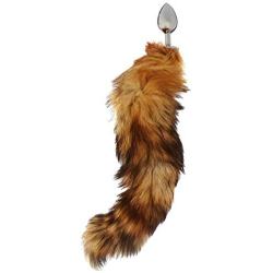 T-explorer 2014 New Arrival Large Fetish Fantasy Soft Wild Fox Tail Metal Steel Anal Plug Butt for Women Adult Toy