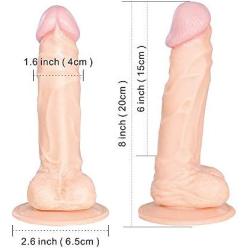 SOKUAILECD Did-Los Women Realistic Soft Suction Cup Toy (Flesh-KSD08)
