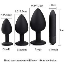 YiFeng Medical Silicone Vibrating Butt Plugs Anal Plug Prostate Massager with One Bullet Vibrator