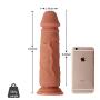 ANFEI Double Layered Silicone Large Size Dildo, Hyper Realistic Premium Penis Sex Toys with Suction Cup(No Eggs,Total 24cm,Width 5.57cm)