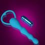 Vibrating Butt Plug Flexible Anal Beads Vibrating Anal Sex Toy Prostate Massager for Men and Women(Blue)