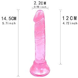 HUOLA Realistic Waterproof Shaft with Suction Cup Base Toy with Balls Realistic Dildos, Suction Cup Dildos 5.91 Inch Cock Dildos Handsfree Suction Cup Adult Sex Toy for Vaginal, G-Spot,Anal Play