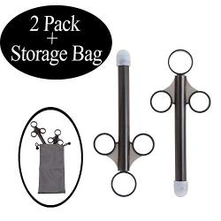 [2 Pack+Storage Bag]lube applicator for Women,Men,Precision Female Lubricant Tube applicator with [10ml Precision Markings][Easy use/Clean][Reusable][Silicone][no Disposable]