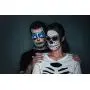 CHICHIC 8 Pack Halloween Temporary Face Tattoos Stickers, Day of the Dead Sugar Skull Face Tattoos, Catrina Face Mask, Day of Dead Make Up, Full Face Candy Skull Sticker Halloween Party Favor Supplies