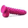 FAAK Silicone Bumpy Dildo G-Spot Novelties Female Masturbator Soft Flexible Adult Toy Cock with Suction Base Waterproof (Pink)