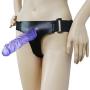 WXY 7.87" Black Male Men Hollow Strap-Lifelike Silicone Massager