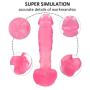 9 Inch Clear Transparent Women Toy with Powerful Suction Cup for Hands Free Play,Crystal Pink